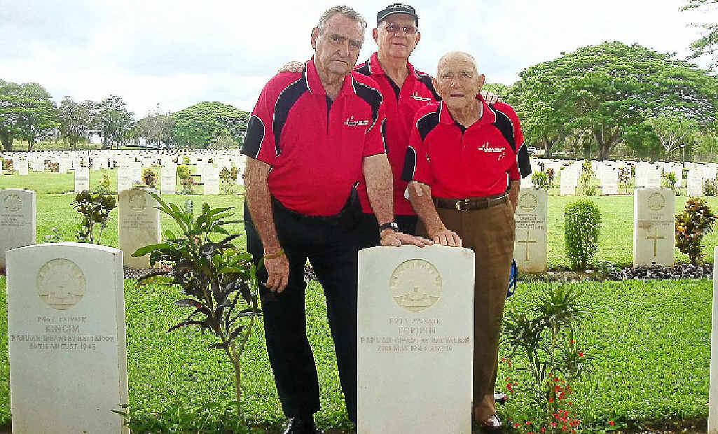 REMEMBER THEM: Keith Payne OAM, Doug Henderson and Clarrie Meredith (pictured in Papua New Guinea) will be special guests at the Remembrance Day service at the Currumbin RSL. REMEMBER THEM: Keith Payne OAM, Doug Henderson and Clarrie Meredith (pictured in Papua New Guinea) will be special guests at the Remembrance Day service at the Currumbin RSL.